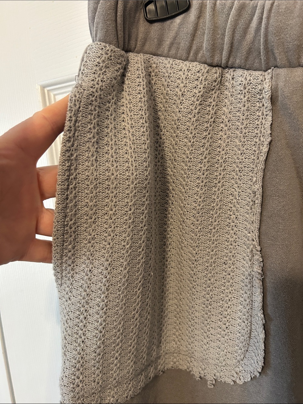 POL Gray Jogger Pants with Cream Crochet Accents - Picture 4 of 8